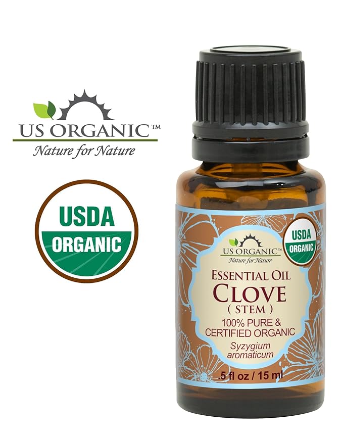 US Organic 100% Pure Clove Stem Essential Oil - USDA Certified Organic, Steam Distilled (15 ml)-VivaGrace Women