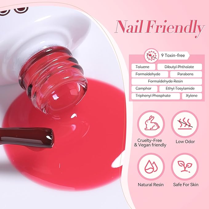 BORN PRETTY Jelly Gel Nail Polish Set,Sheer Nude Pink Natural Color Ice Transparent Tranlusent Gel Polish Kit for Salon Manicure and Nail Art DIY at Home 6PCS 7ml-VivaGrace Women