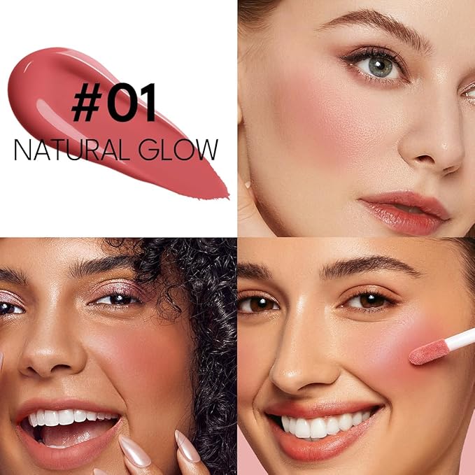 Liquid Cream Blush Stick Makeup for Cheeks | Build-in Brush - Application & Blending in One #L001-VivaGrace Women