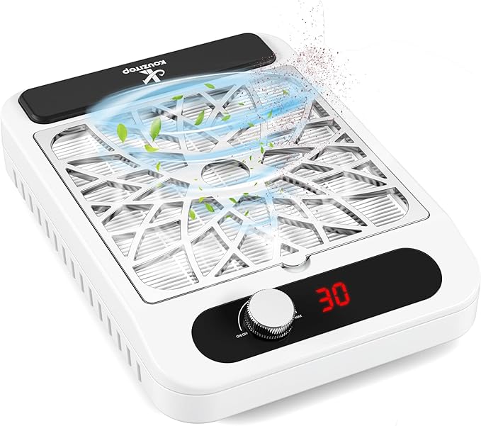 Nail Dust Collector for Nail Techs,Compact & Quiet Vacuum Fan Dust Collector with Reusable Filter, Powerful Dust Suction Machine,Nail Tech Must Haves for Gel Polish,Pedicures,Salon & Home Use-VivaGrace Women