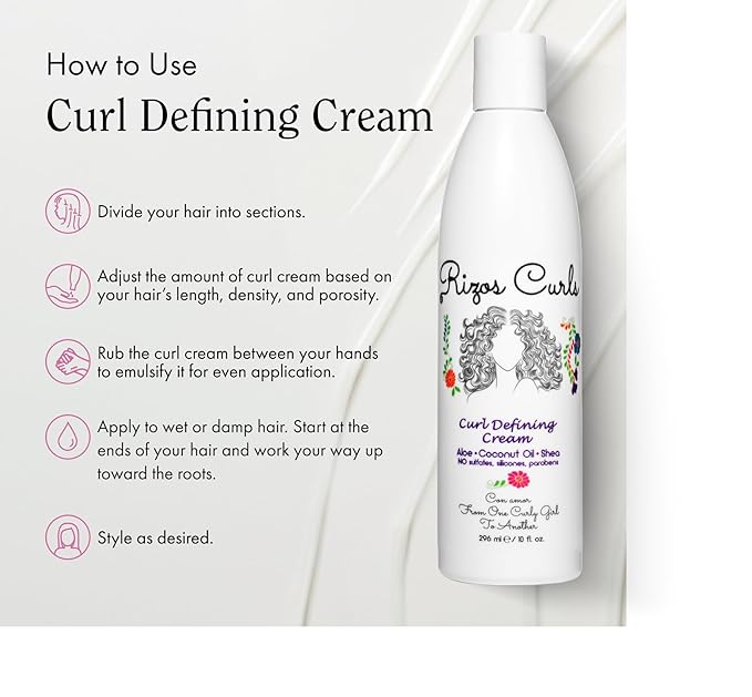 Rizos Curls Travel Curl Defining Cream, Enhance Waves, Curls & Coils, Soft Hold for Weightless Volume, Moisturizing for Frizz-Free Shine with Aloe Vera, Coconut Oil & Shea Butter, 2.5 oz-VivaGrace Women