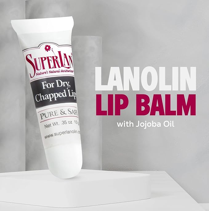 Organic Lanolin Lip Balm - Natural Moisturizer for Dry, Cracked Lips - Ultra-Pure Medical Grade Lanolin & Jojoba Oil - Kosher Chapstick for All Ages - Hydrating Lip Care-VivaGrace Women