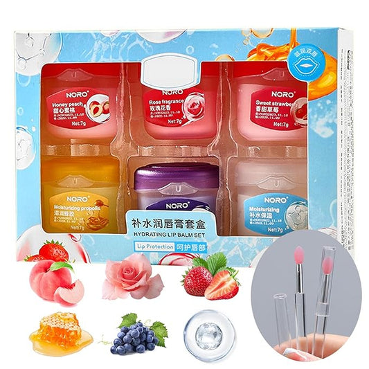 Lip Moisturizer Lip Balm, 6-Pack Lip Balm Hydrating, Lip Hydration Lip Care Products, Lipbalm For Dry Lips, Lip Sleeping Mask Tinted Lip Balm Set, Lip Mask Overnight Nourishing Cracked Lips-VivaGrace Women