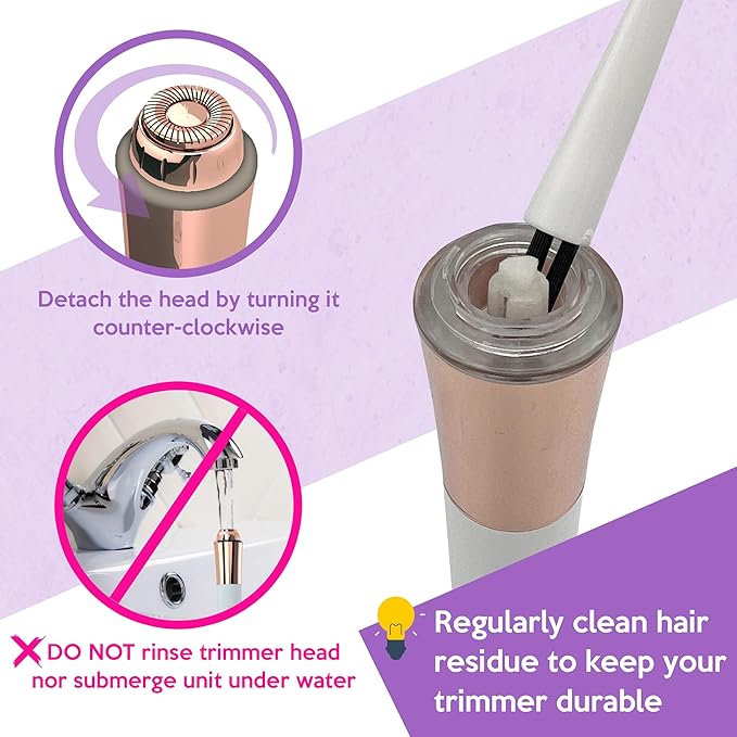 Portable Facial Hair Remover for Women – Painless, Fast & Precise Flawless Electric Razor & Epilator for Face, Lips, Chin Hair Removal – 18K Gold-Plated, 360° LED Light-VivaGrace Women