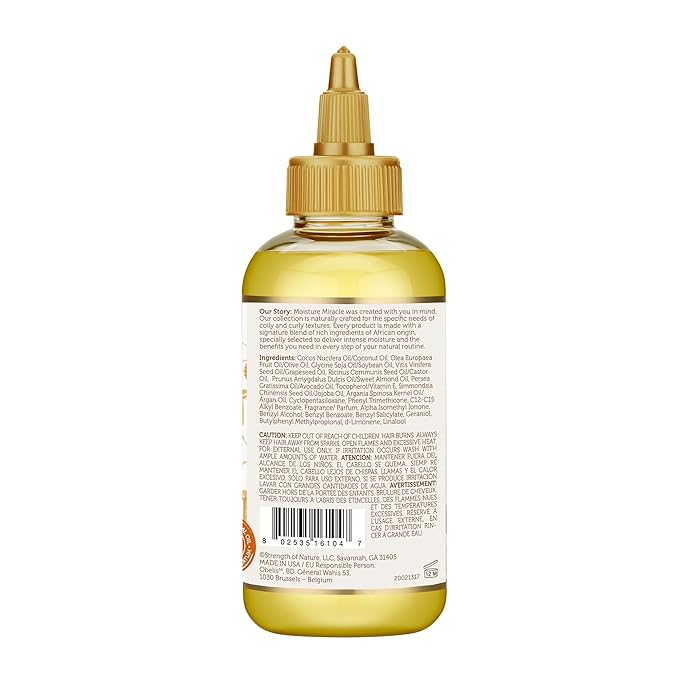 African Pride Moisture Miracle 5 Essential Hair Oils with Vitamin E (Pack of 3) | Moisture, Shine, Protection, and Growth | Argan, Castor, Grapeseed, Coconut, and Olive Oil | 4 oz-VivaGrace Women