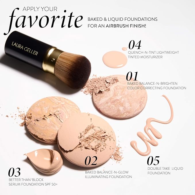 LAURA GELLER NEW YORK Retractable Airbrush Kabuki Brush for All Face Makeup & Foundation for Liquid, Cream and Powder Face Makeup With Aluminum Handle-VivaGrace Women