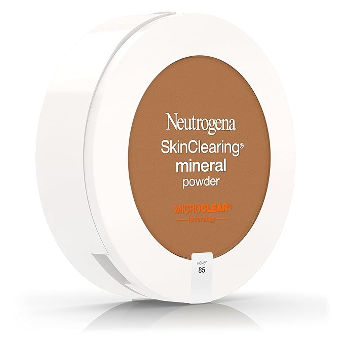 Neutrogena SkinClearing Mineral Acne-Concealing Pressed Powder Compact, Shine-Free & Oil-Absorbing Makeup with Salicylic Acid to Cover, Treat & Prevent Acne Breakouts, Honey 85,.38 oz-VivaGrace Women