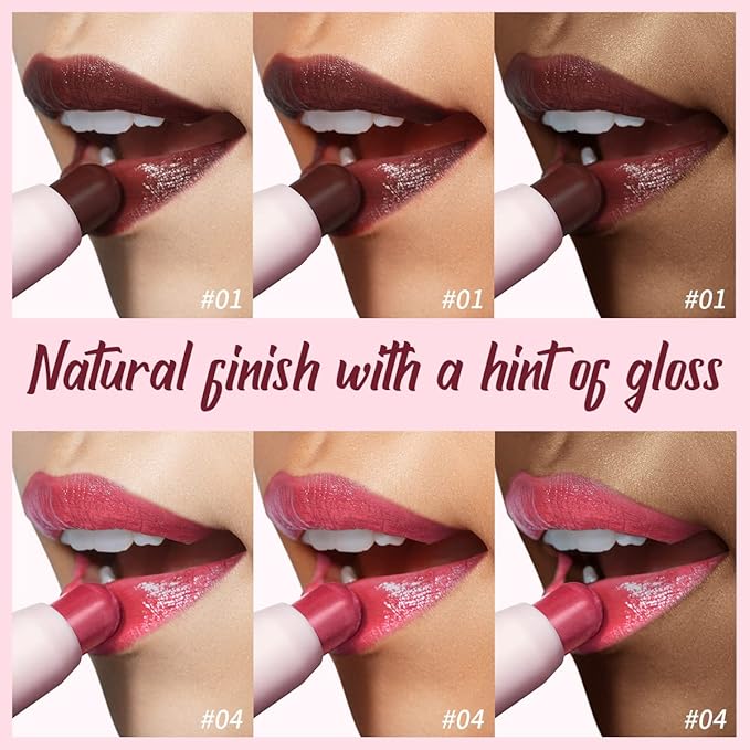 2PCS Tinted Lip Balm Chapstick with Color, Natural Semi - Gloss Finish, Hydrating/Coloring 2 in 1 Moisturizer Lip Stick for Girls & Women #01＋#04-VivaGrace Women