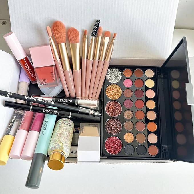 VERONNI All in One Makeup Kit,Eye Face Lips Makeup For Mother's Day,Multipurpose Women's Makeup Sets,Beginners and Professionals Alike (All in one makeup set)-VivaGrace Women