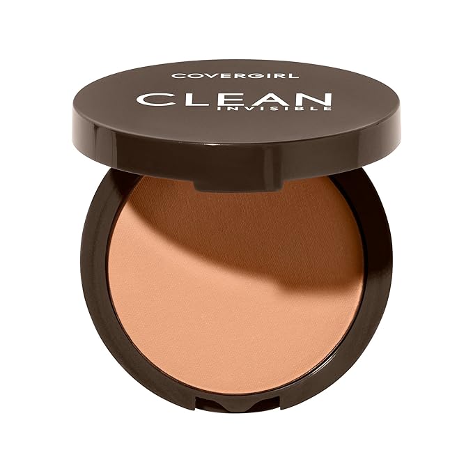 Covergirl Clean Invisible Pressed Powder, Lightweight, Breathable, Vegan Formula, Light Beige 133, 0.38oz-VivaGrace Women