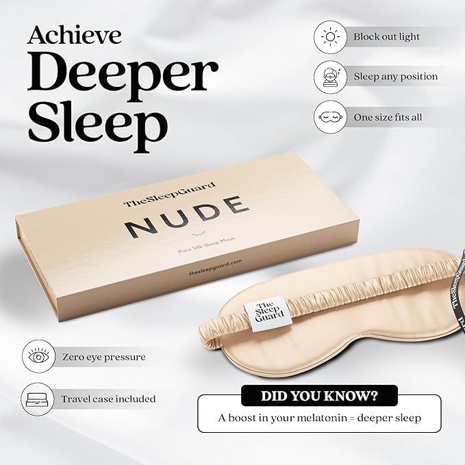 Pure Silk Sleep Mask [100% 6A Mulberry Silk, 22 Momme] Light Blocking Travel Essentials. Eye Masks for Sleeping. Black Oeko-Tex Blindfold. Eye Covers for Men & Women-VivaGrace Women