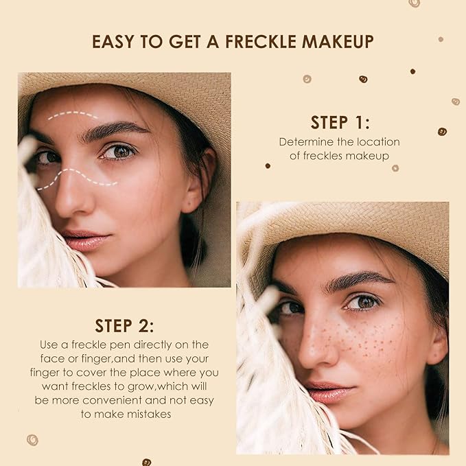Lifelike Freckle Pen - 2 Colors (Light Brown & Dark Brown), Waterproof, Quick Dry, Soft Dot, Natural, Magic Fake Freckles Makeup Pen-VivaGrace Women
