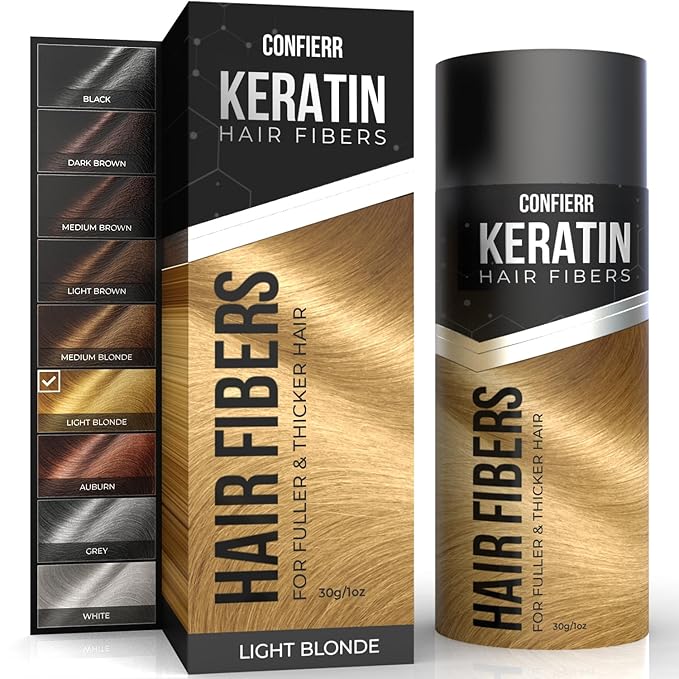Keratin Hair Fibers for Men & Women - Fill In Fine or Thinning Hair, Instantly Thicker, Fuller Looking Hair (Light Blonde 30g)-VivaGrace Women