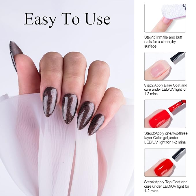 Imtiti Brown Gel Nail Polish, 1 Pcs 15ml bronze brown Color Soak Off LED Long-Lasting Nail Gel Polish Nail Art Starter Manicure Salon DIY at Home, 0.5 Fluid Ounces
