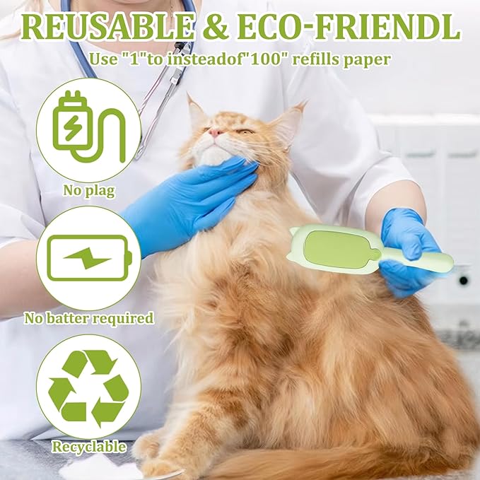 Reusable Lint Roller, Portable Lint Brush, Pet Hair Remover, Super Sticky and Washable, for Clothes, Furniture, Dog & Cat Hair(Green)-VivaGrace Women