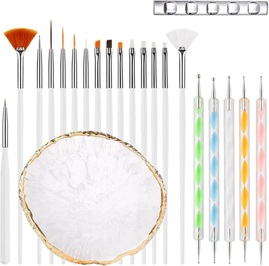 22 Pack Resin Art Palette, Makeup Mixing Palette, Gold Edge Nail Art Tool Gel Design Nail Art Makeup Mixing Tray DIY-VivaGrace Women