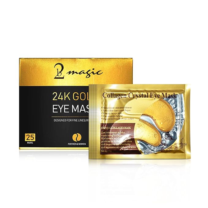 Under Eye Patches 25 Pairs, Golden Eye Mask with Amino Acid & Collagen for Puffy Eyes, Dark Circles,Bags and Wrinkles with Collagen-VivaGrace Women