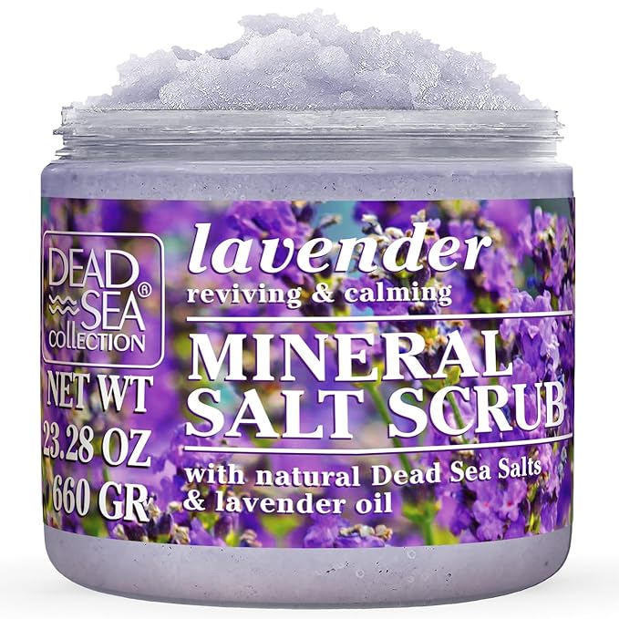 Dead Sea Collection Lavender Salt Scrub – Exfoliating Body Scrub for Women – Moisturizing and Nourishing Skin – with Pure Oils and Dead Sea Minerals (23.28 Oz)-VivaGrace Women