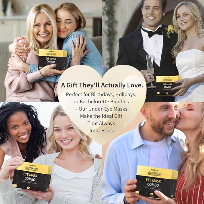 Under Eye Patches(50 Pairs), 24K Gold, Caffeine, Hyaluronic Acid, Aloe Vera Eye Masks for Dark Circles Puffy Eyes Undereye Bags, Eye Skin Care Gift Set for Bachelorette Party Favors-VivaGrace Women