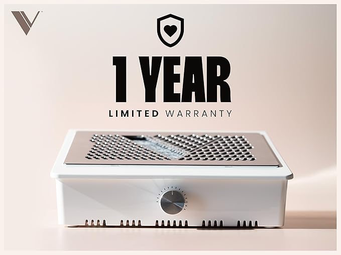 V Beauty Pure Nail Fan Dust Collector - Nail Dust Extractor and Catcher Vacuum, Sleek, Lightweight, and Adjustable Salon Fan with Activated Charcoal Filter, Acetone-Resistant Design-VivaGrace Women