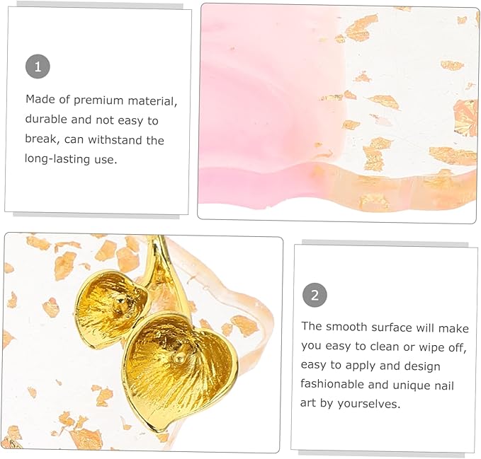 FOMIYES 5pcs Nail Palette Polish Plate Nail Design Nail Dish Makeup Mixing Pallet Nails Stickers Nail Polish Tray Nail Display Tray Vintage Frame Nail Stand Copper Plating Make up Bracket-VivaGrace Women