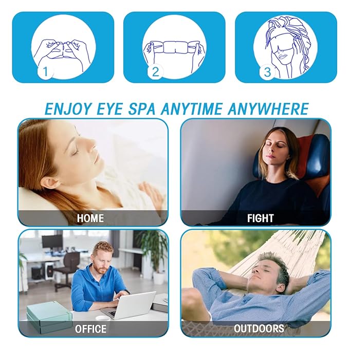 Steam Eye Masks for Dry Eyes, Heated Eye Mask Reduce Puffiness & Dark Circles, Hydrate & Soothe Tired Eyes, Travel Essentials, Business Trip, Party Favors, Unscented 20 Packs-VivaGrace Women