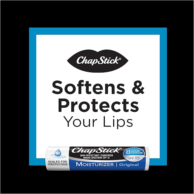 ChapStick Moisturizer Original, Black Cherry and Cool Mint Lip Balm Tubes Variety Pack, SPF 15 and Skin Protectant - 0.15 Oz (Pack of 3)-VivaGrace Women
