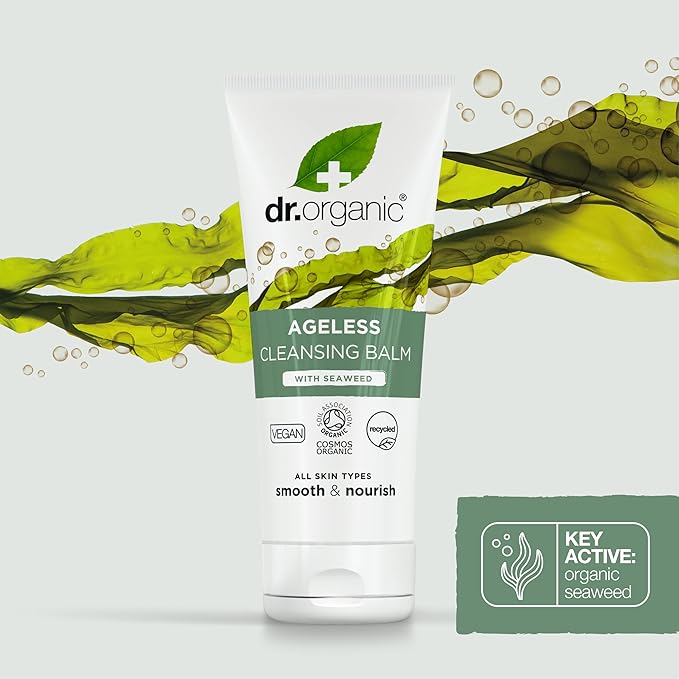 Dr. Organic Ageless Cleansing Balm with Seaweed | Moisturizing, Gentle, Removes Impurities, Certified Organic, Paraben & SLS-Free, Natural, Vegan, 100 ml / 3.4 fl oz-VivaGrace Women