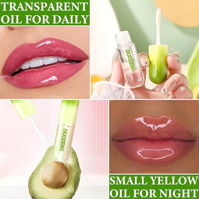 Lip Plumper Set,Lip Plumper Oil Gloss Moisturizing Lip Plumper Lip Care Serum,Hydrating Plump Gloss Reduce Fine Lines,Lip Plumper for Day & Night Use Set C（3Pcs）-VivaGrace Women