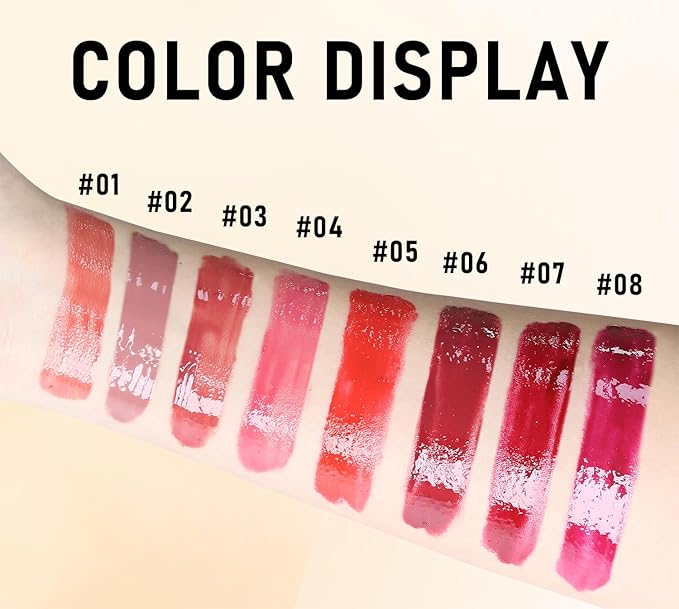 Lip Balm Slick Click, Honey Melting Lip Glow Oil, Moisturizing and Long-lasting Lip Plumper, Non Sticky Lipstick with Coconut Oil (06 Cherry)-VivaGrace Women