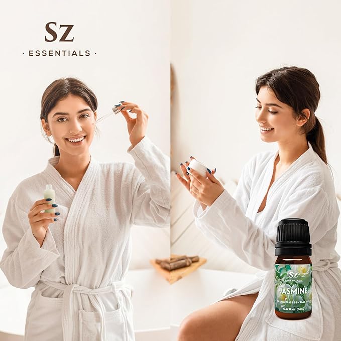 Jasmine Absolute Essential Oil – 100% Pure & Undiluted – 4 Jasminum Species – Divine Floral & Exotic Scent! – Aromatherapy & Natural Perfumery - Therapeutic Grade & Vegan – 0.17oz (5mL)-VivaGrace Women