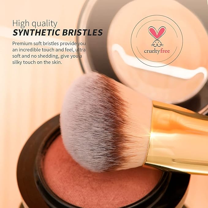 DUcare Foundation Brush Contour Bronzer Makeup Brush Double Ended Self Tanner Brush Sculpting Brush for Blending Liquid Powder Concealer Cream Cosmetics Blush Buffe-VivaGrace Women