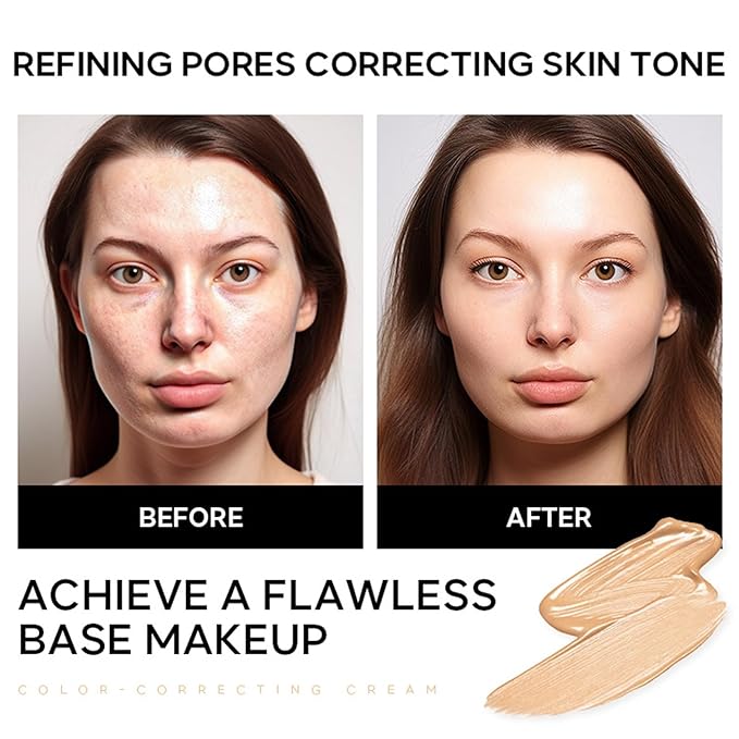 CC Cream Tinted Moisturizer with SPF 15, Color Correcting CC Cream, Even Skin Tone, Cover Blemish, Lightweight Hydrating Matte CC Cream, Long Lasting Waterproof CC Cream Foundation(Natural)-VivaGrace Women