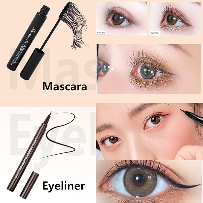 All in One Makeup Kit For Women Girls Teens 2x16 Colors Eyeshadow Palette Liquid Foundation Eyeliner Pencils Contouring Stick Lip Gloss Eyebrow Pencils Mascara Powder Puff Makeup Brushes Makeup sets-VivaGrace Women