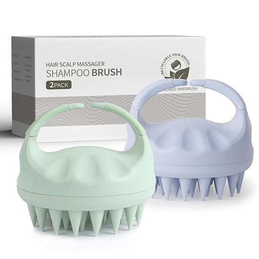 Sndyi 2 PCS Scalp Massager Shampoo Brush, Scalp Scrubber with Soft Silicone Bristles, Scalp Exfoliator for Dandruff Removal, Scalp Massager for Hair Growth, Wet Dry Hair Brush for Scalp Care-VivaGrace Women