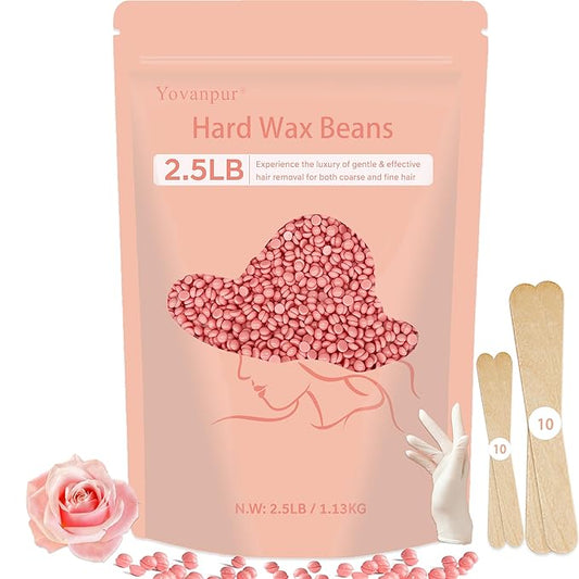 Hard Wax Beads, 2.5 lb Wax Beans for Hair Removal, Ideal for Sensitive skin, Brazilian, Bikini, Face, Eyebrows, Underarms and Full Body Waxing Bulk (Pink)-VivaGrace Women