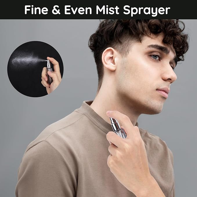 Segbeauty Travel Perfume Bottle Refillable, Empty Mini Portable Perfume Atomizer with Funnel, 5 Set of 10ML Glass Spray Bottle Fine Mist Leak-proof Sprayer Travel Sample Bottles for Cologne Fragrance-VivaGrace Women