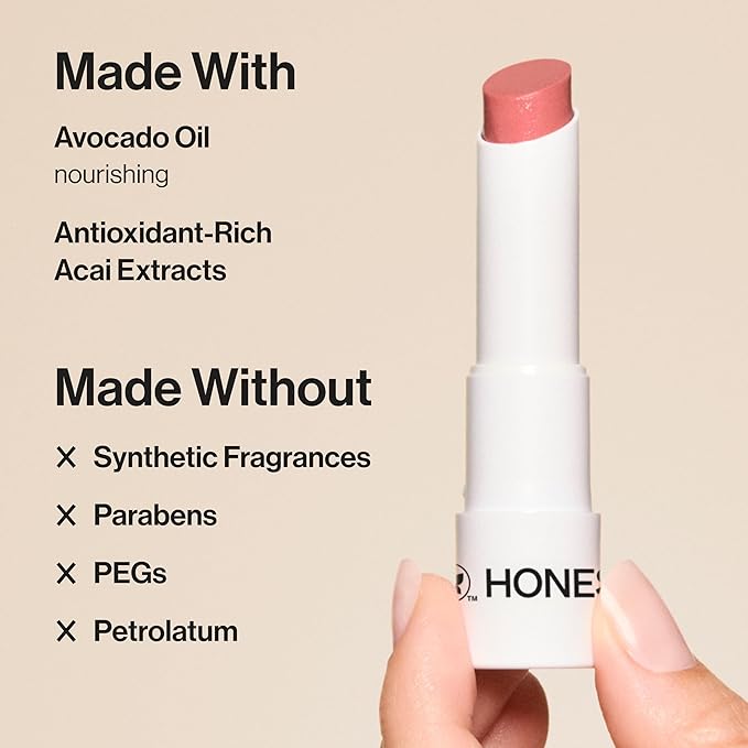 Honest Beauty Tinted Lip Balm | Antioxidant-rich Acai Extracts + Avocado Oil | EWG Certified, Vegan, Cruelty Free | Lychee Fruit-VivaGrace Women
