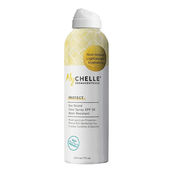 MyChelle Dermaceuticals Sun Shield Clear Spray SPF 30 (6 Fl Oz) - Liquid Zinc Sunscreen Spray with Bentonite Clay and Jojoba - Balances Oil Levels and Conditions Skin - Water Resistant for 80 Minutes-VivaGrace Women