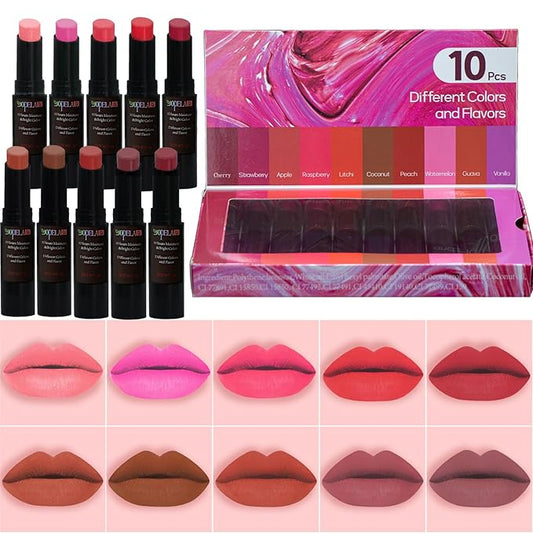 10 Pack Tinted Lip Balm Stocking Stuffers Tinted Chapstick - Moisturizing, Soothing, and Repairing Dry and Chapped Lips-VivaGrace Women