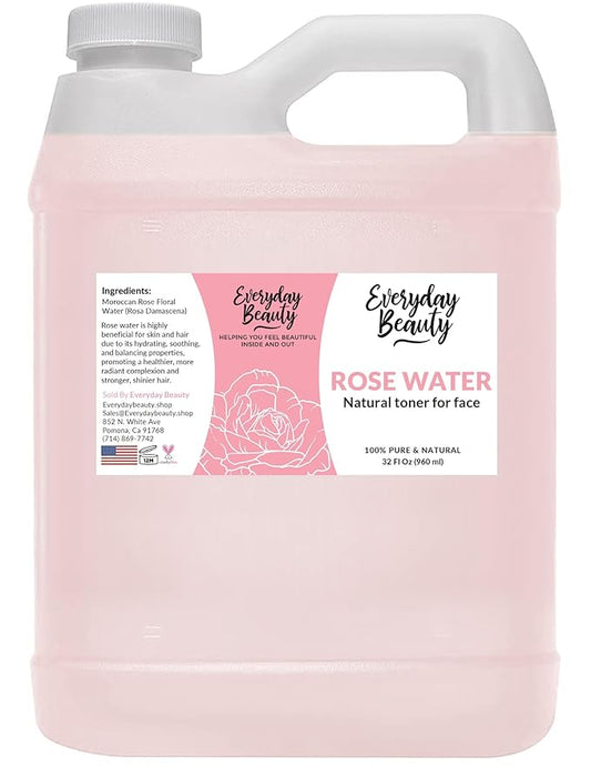 Rose Water Facial Toner - 32oz Bulk Alcohol-Free Vegan All Natural Refreshing for Face and Hair - Uplifts, Calming & Soothing for All Skin Types-VivaGrace Women