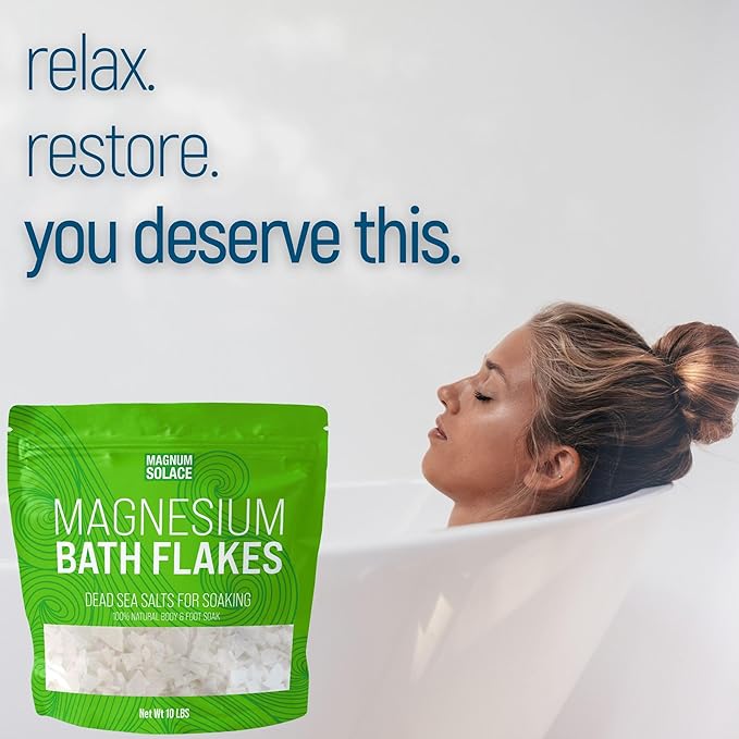 Magnesium Flakes for Bath - Magnesium Chloride Flakes - Dead Sea Salts for Soaking, 10 LBS-VivaGrace Women
