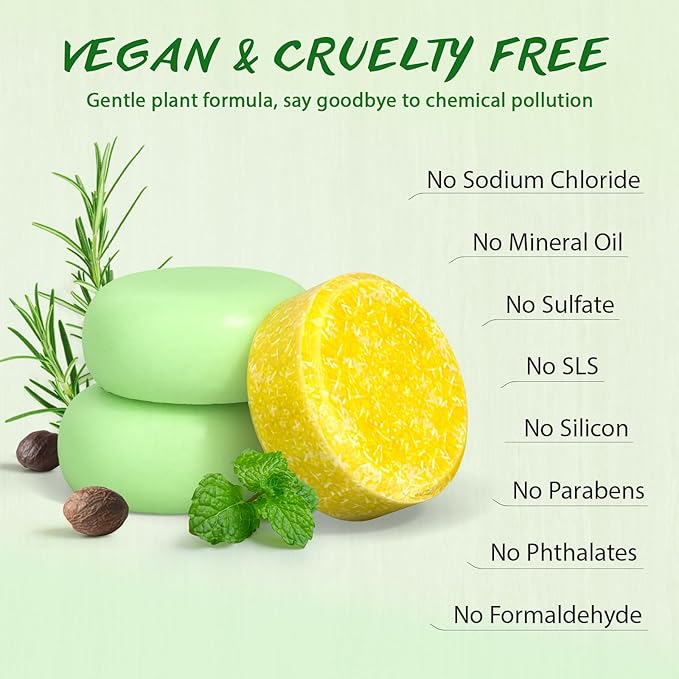 POP MODERN.C Rosemary Solid Shampoo and Conditioner Bar Set for Hair Growth, Moisturizing, 160g, 2.8219 Ounce, 2x80g Soaps, 2 Wooden Holder, Mother's Day Gift-VivaGrace Women