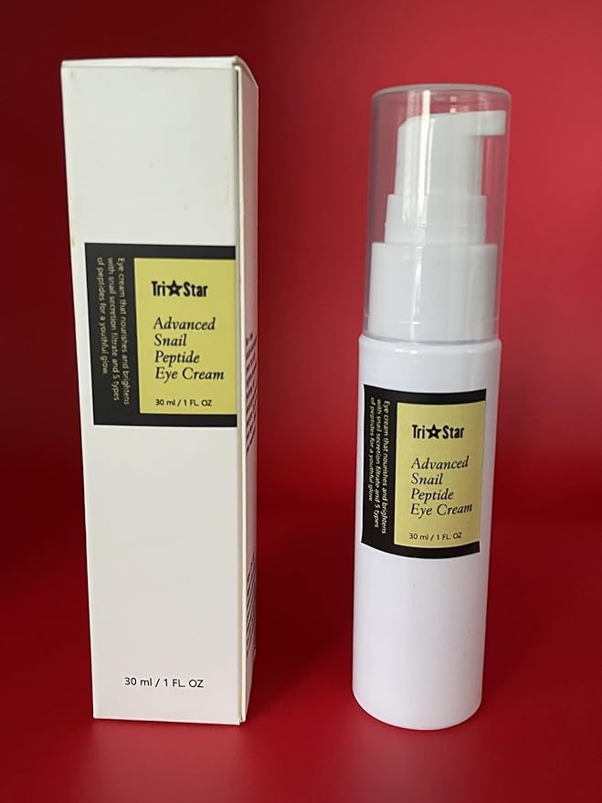 Tristar Advanced Snail Peptide Eye Cream, Anti-Wrinkle, Anti-Aging, Dark Circle Removing, Brightening Night Cream, 73.7% Snail Mucin - 30ml / 1FL Oz – 1 Count-VivaGrace Women