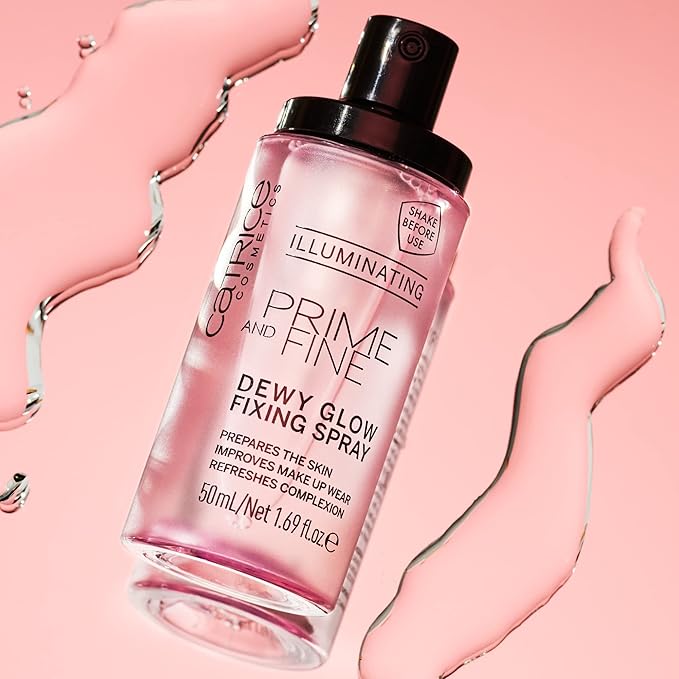 Catrice | Prime & Fine Illuminating Dewy Glow Spray | Transparent and Fast Drying Fixing Spray| Paraben Free & Vegan | Cruelty Free (Pack of 1)-VivaGrace Women