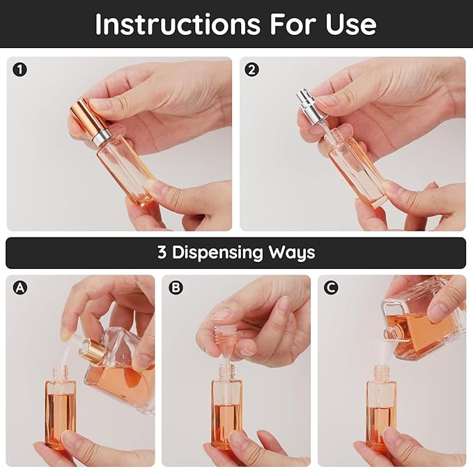 Segbeauty Travel Perfume Atomizer Refillable, 10 Packs Empty Perfume Spray Bottles, 10ML Mini Pocket Cologne Sprayer Fine Mist Atomizer Cosmetic Sample Bottle for Outgoing Party Work-VivaGrace Women