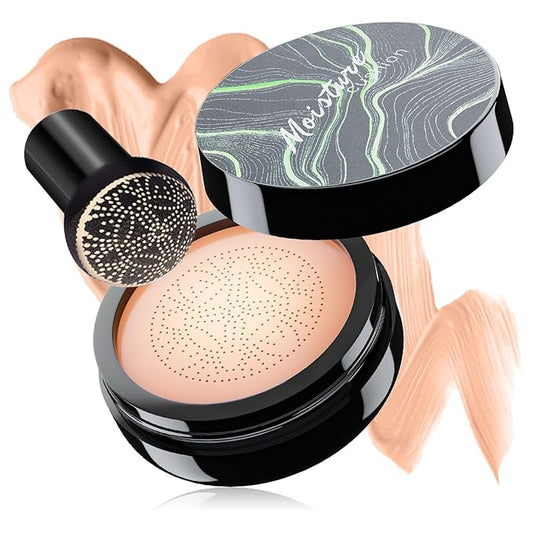Mushroom Head Air Cushion CC Cream - Oil Control & Moisturizing Concealer Makeup Base, Brighten Long - Lasting Even Color Correcting Concealer Full Coverage for All Skin Types (Nude)-VivaGrace Women