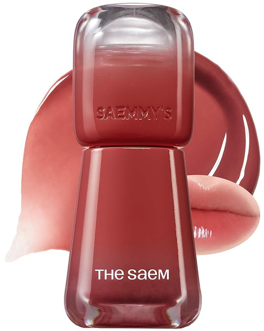 THESAEM Saemmy's Ade Shot Tint - Korean Lip Titnt, Water Gel Lip Stain with Plump Glowy Moisturizing Finish, Buildable Radiant Gloss, Long-Lasting Comfort, 0.1 fl.oz. (06 Apple Cinnamon)-VivaGrace Women