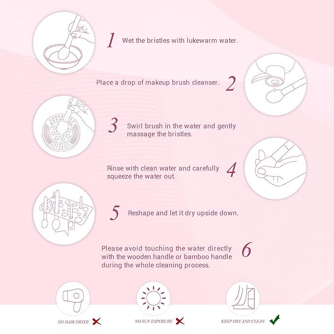 Jessup 15Pcs Professional Makeup Brushes Set Make up Brush Tools kit Eye Liner Shader Wood Handle Natural-synthetic Hair Brushes Pearl Black/Rose Gold T157-VivaGrace Women