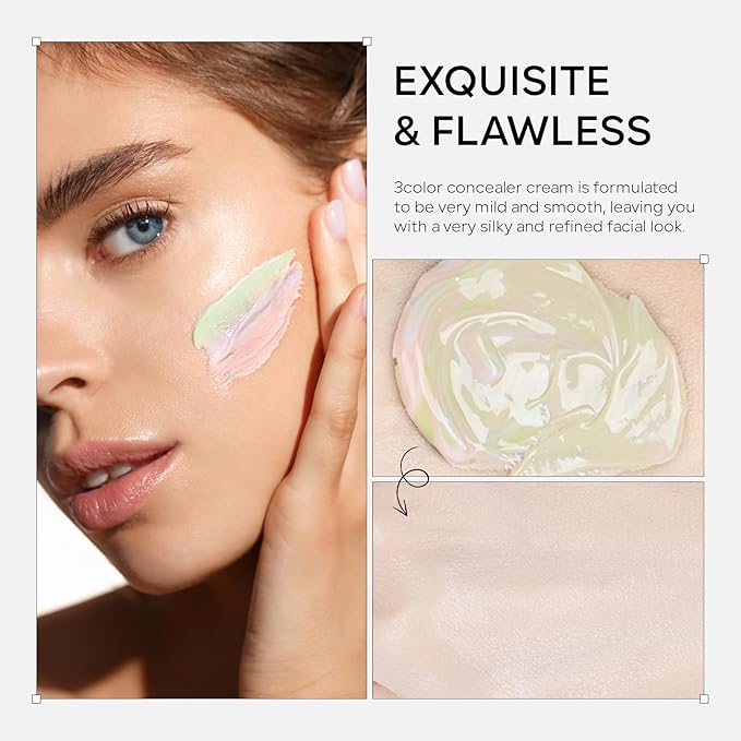 3 in 1 Color Correcting Makeup Primer Facial Serum, SPF 50 PA+++ Sunscreen Isolation Cream, Oil Control Moisturizing Skin Tone Correcting, One Step Color Corrector Face Primer-VivaGrace Women